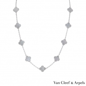 Van Cleef & Arpels White Gold Alhambra Necklace VCARF48800 Van Cleef & Arpels White Gold Alhambra Necklace VCARF48800